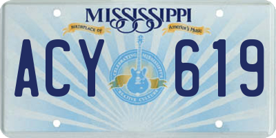 MS license plate ACY619