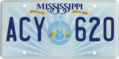 MS license plate ACY620