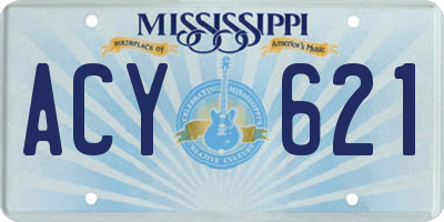 MS license plate ACY621