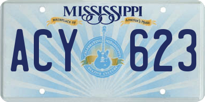 MS license plate ACY623