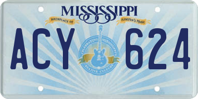MS license plate ACY624