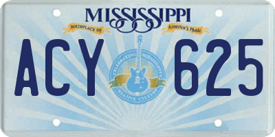 MS license plate ACY625