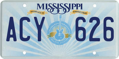 MS license plate ACY626