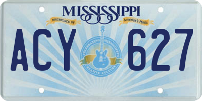 MS license plate ACY627