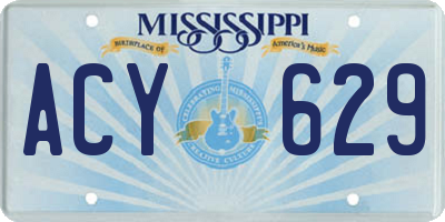 MS license plate ACY629