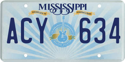 MS license plate ACY634