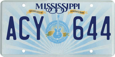 MS license plate ACY644