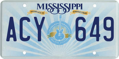 MS license plate ACY649