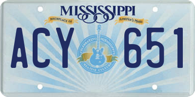 MS license plate ACY651