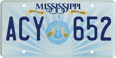 MS license plate ACY652