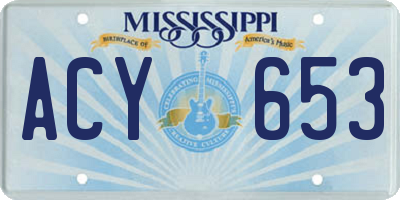 MS license plate ACY653