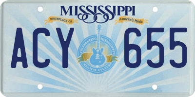 MS license plate ACY655