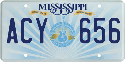 MS license plate ACY656