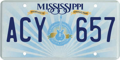 MS license plate ACY657