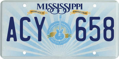 MS license plate ACY658