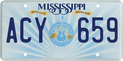 MS license plate ACY659