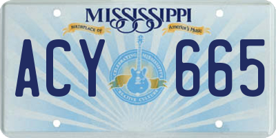 MS license plate ACY665