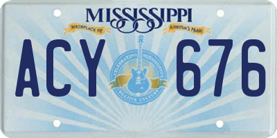 MS license plate ACY676
