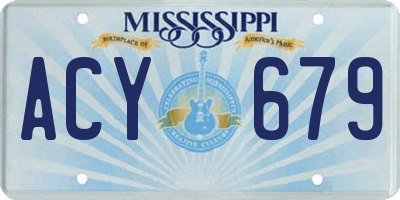 MS license plate ACY679