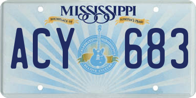 MS license plate ACY683
