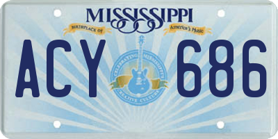 MS license plate ACY686