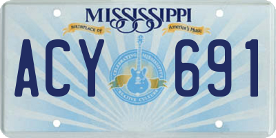 MS license plate ACY691