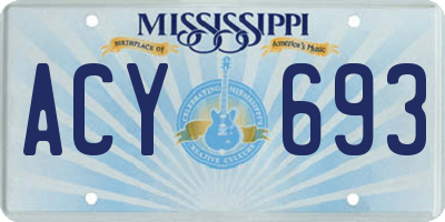 MS license plate ACY693