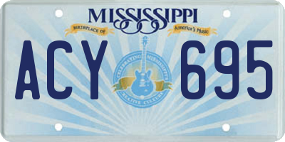 MS license plate ACY695
