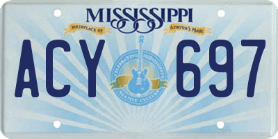 MS license plate ACY697
