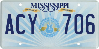 MS license plate ACY706