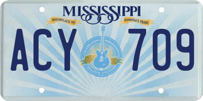 MS license plate ACY709