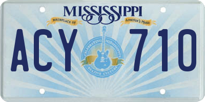 MS license plate ACY710