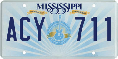 MS license plate ACY711