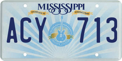 MS license plate ACY713