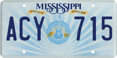MS license plate ACY715