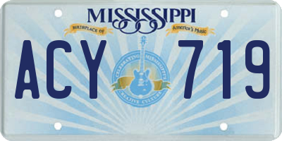 MS license plate ACY719