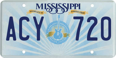 MS license plate ACY720