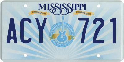 MS license plate ACY721
