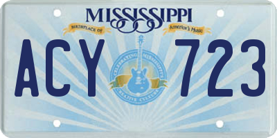 MS license plate ACY723