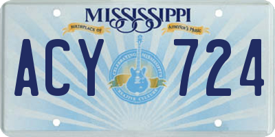 MS license plate ACY724