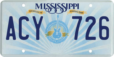 MS license plate ACY726