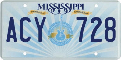 MS license plate ACY728