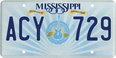 MS license plate ACY729