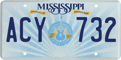 MS license plate ACY732