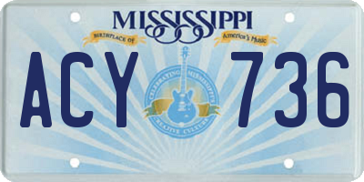 MS license plate ACY736