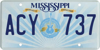 MS license plate ACY737