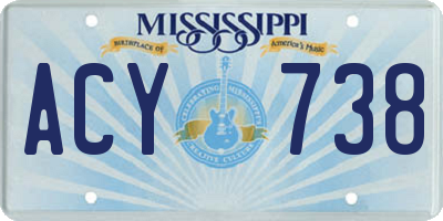 MS license plate ACY738