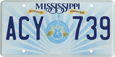 MS license plate ACY739