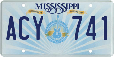 MS license plate ACY741