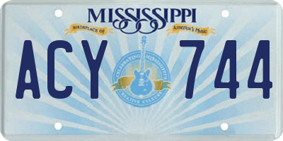 MS license plate ACY744